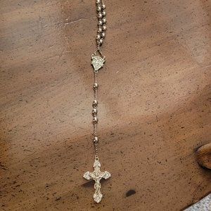Rosary Bead Necklace Metal